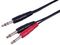 PLS00784 - 6.35mm 1/4" Stereo Jack to 2x Mono Jacks Male Lead, 3m