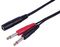 PLS00797 - 6.35mm Stereo Jack Socket to 2x 1/4" Mono Jack Plugs, 1m