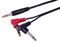 PLS00808 - 6.35mm 1/4" Stereo Jack to 2x 90° Mono Jacks Lead, 1m