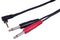 PLS00811 - 3.5mm Stereo Jack to 2x 6.35mm ¼” Mono Jack Plug Lead, 0.5m