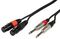 26J-2XF600 - 2x XLR 3 Pin Sockets to 6.3 Mono Jack Plugs Leads, 6m