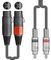 2R-2XF150 - 2x 3 Pin XLR Sockets to 2x RCA Phono Plugs Lead, 1.5m
