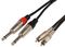 2R-2M6J300 - 2x 6.3mm Mono Jack Plugs to 2x RCA Phono Plugs Lead. 3m