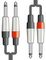 2M6J-J300 - 2x 6.3mm Mono Jack Plugs to 2x 6.3mm Mono Jack Plugs Lead, 3m