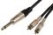 M6J-2R150 - 6.3mm Mono Jack Plug to 2x RCA Phono Plugs Lead, 1.5m