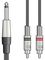 M6J-2R150 - 6.3mm Mono Jack Plug to 2x RCA Phono Plugs Lead, 1.5m