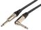 190.394UK - 6.3mm Mono Jack Plug to 6.3mm Mono Right Angle Jack Plug Braided Guitar Lead, Black / Blue, 6m