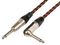 190.396UK - 6.3mm Mono Jack Plug to 6.3mm Mono Right Angle Jack Plug Braided Guitar Lead, Black / Red, 6m