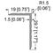 EO810/2000 - 2m Single Angle Extrusion Aluminium Edging Profile Unequal Legs 29.7 x 19 x 1.5mm