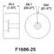 F1686-PE4 - 40mm Screw Mount Round Large Rubber Feet, 4 Pack