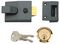 B-89-DMG-PB-60 - Deadlocking Security Night Latch Lock, Dark Metallic Grey with Brass Cylinder - 60mm Backset