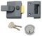 B-89-DMG-SC-60 - Deadlocking Security Night Latch Lock, Dark Metallic Grey with Chrome Cylinder - 60mm Backset
