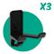 SH032-BK - Multi Hook Plastic Storage Hooks, Black - 3 Pack