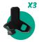 SH033-BK - Capture Hook Plastic Storage Hooks, Black - 3 Pack