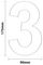 GH6983 - Number 3 - Wheelie Bin Self Adhesive Waterproof Sticker Numbers, 3 Pack