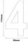 GH6984 - Number 4 - Wheelie Bin Self Adhesive Waterproof Sticker Numbers, 3 Pack
