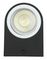 VT-7651 7508 - Round Down Wall Light, Black, GU10, IP44