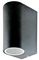 VT-7652 7509 - Round Up/Down Wall Light, Black, GU10, IP44