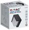 VT-827 218539 - 12W Square LED Wall Light, Black, 650lm, 3000K, IP65