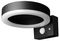4058075392762 - 6W Endura Style Single Circle Solar Wall Light, 3000K, Warm White, 400lm, IP44, Black