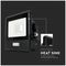 VT-118S-B 20257 - 10W LED Floodlight with PIR, 4000K, 735lm, Black, IP65