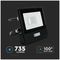 VT-118S-1-B 20281 - 10W LED Floodlight with PIR, 4000K, 735lm, Black, IP65