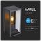VT-837-B 8517 - Wall Light, E27, Matt Black, Clear, IP44