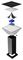 NEXSUN-BOLLARD-S - 15W Multi-Coloured Square Solar Bollard Light, 200lm, IP65