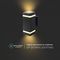 VT-968 - LED Square Up and Down Wall Light, E27, IP44, Black