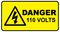 LDV11SA - Danger 110 Volts Labels, Pack of 18
