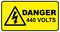 LDV44SA - Danger 440 Volts Labels, Pack of 18