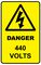 LDVL44SA - Danger 440 Volts Labels, Pack of 12