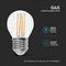 VT-2386 - 6W LED Filament Golf Ball Bulb, E27, 2700K, 800lm, Non-Dimmable