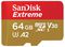SDSQXAH-064G-GN6MA - Extreme MicroSDXC UHS-I U3 V30 Memory Card, 64GB 160MB/s 60MB/s