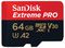 SDSQXCU-064G-GN6MA - Extreme Pro MicroSDXC Class 10 A2 U3 V30 Memory Card, 64GB 200MB/s 90MB/s