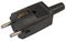 ECS001-SCH - Rewireable Schuko Plug, Top Entry, 16A, Black