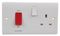 871 - 45A DP Cooker Control Switch with Socket, White