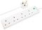PELB1537 - 4 Gang Surge Protected Mains Extension Lead, 8m, White