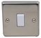 VX1020SSN - 1 Gang 2 Way 10AX Light Switch, Brushed Stainless Steel / White