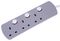 PELB1761 - 3 Gang Switched Mains Extension Lead, 1m, Grey/White