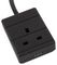PEL00517 - 1 Gang Mains Extension Lead, 1m, Black