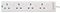 PELB1920 - 4 Gang Switched Surge Protected Extension Lead, 3m, White