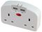 PEL00424 - Twin European Plug Adaptor with USB - White