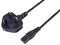 PEL00813 - UK Mains Plug with 3A Fuse to C7 Lead, Black, 5m
