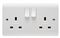 GB6:CR1306/D - Instinct 2 Gang, DP Switched Wall Socket, Dual Earth, 13A