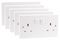 PELB1122 - Mains Sockets, 2 Gang, Switched, SP, 13A, White, Pack of 5