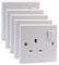 PELB1123 - Mains Sockets, 1 Gang, Switched, SP, 13A, White, Pack of 5