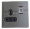 PELB1130 - Screwless Switched Mains Socket, 1 Gang, Double Pole, 13A, Polished Chrome