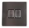 PELB1135 - Screwless Light Switch, 2 Gang, 2 Way, 10AX, Stainless Steel