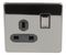PELB1142 - Screwless Switched Mains Socket, 1 Gang, Double Pole, 13A, Black Nickel